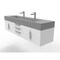 Castello Usa Nile 72" Wall Mounted  White Vanity With Gray Top And Brushed Nickel Handles CB-MC-72W-BN-2053-GR - alternate 3